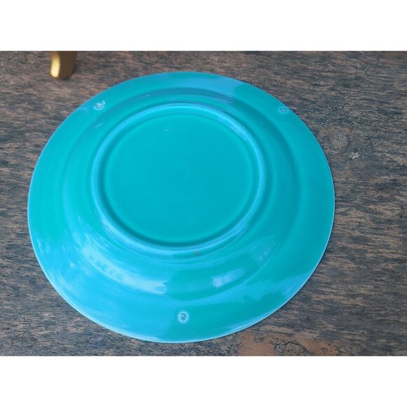 2 HLC Harlequin Turquoise 7 3/8" Salad Plates - Picture 3 of 3